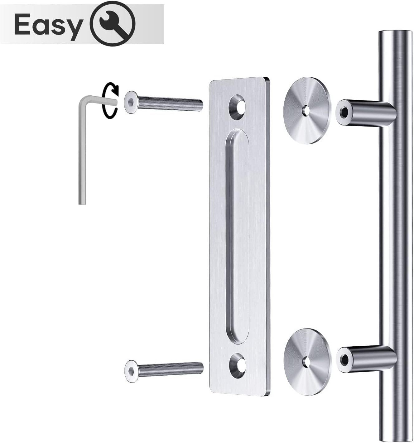 304 stainless steel satin office glass door handle lock push and pull plate door interior lever hardware barn door handle