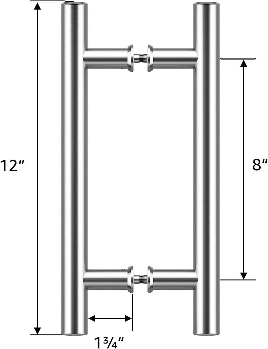 Black Stainless Steel Push and Pull Plate Barn Door Handle