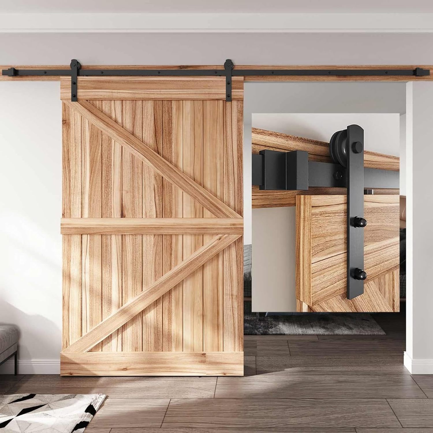 Modern Design Steel Barn Door Hardware Easy Installation Barn Door Slider