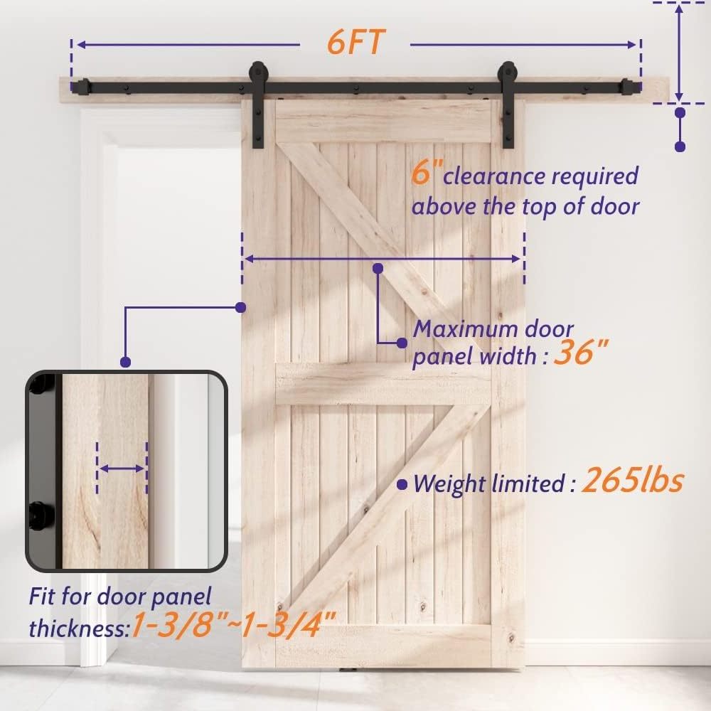 Modern Design Steel Barn Door Hardware Easy Installation Barn Door Slider