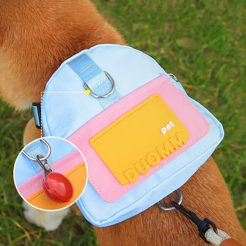 BOTO Pet backpack cartoon dog bag outdoor travel dog small backpack pet supplies