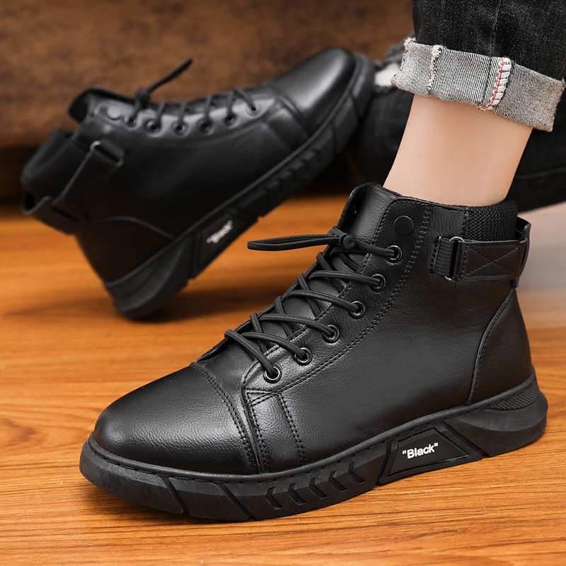 New arrival black cowboy boots work shoes men boots