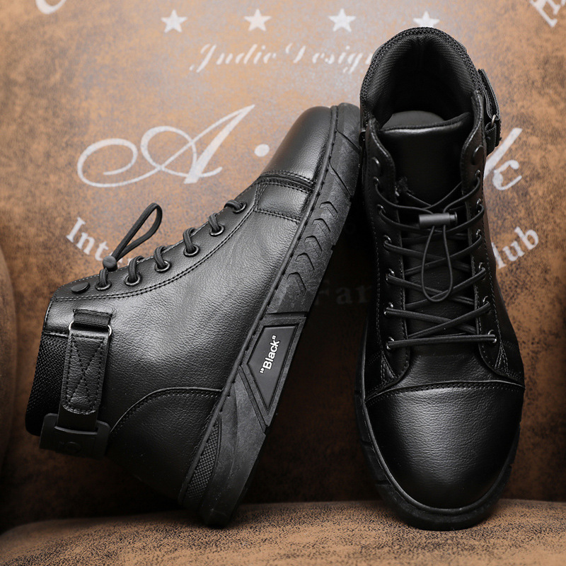 New arrival black cowboy boots work shoes men boots