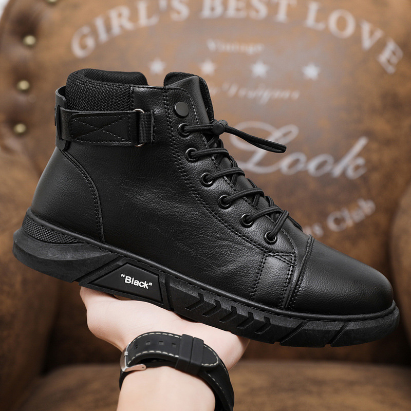 New arrival black cowboy boots work shoes men boots