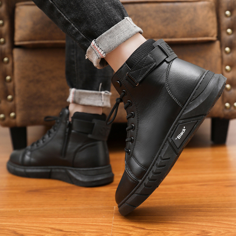 New arrival black cowboy boots work shoes men boots