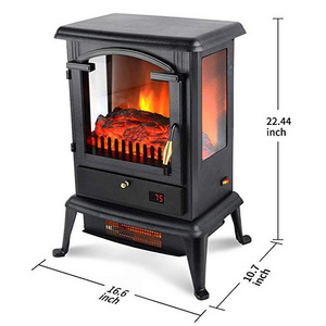 indoor contemporary modern 1500w Three side window Two heat set led 3D decor flame Quartz Infrared heater electric fireplace