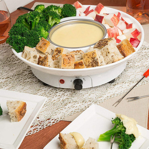 Stainless Steel 430 Fondue Set Hot Pot for Cheese Chocolate Ice Cream Meat Cooking Pot