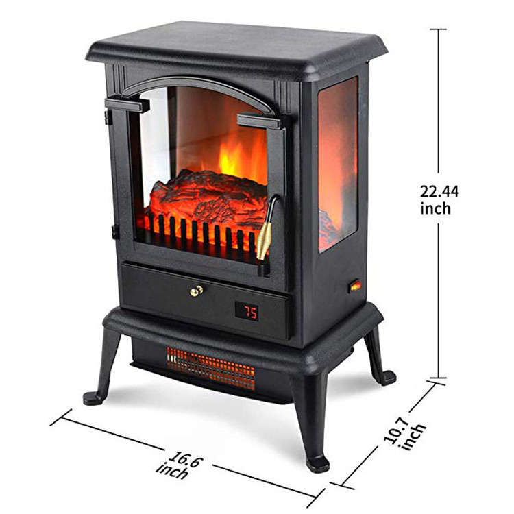 Child safety lock household 3D stove Realistic decorative flame1500w double sided Quartz Infrared heater electric fireplace