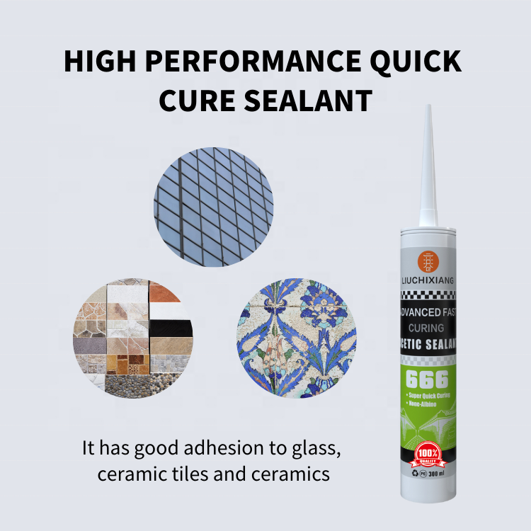 Glue Adhesive Silicone Sealants Acidic Room Temperature Curing Glass Smooth General Purpose Silicone Sealant 100% Silicone 666