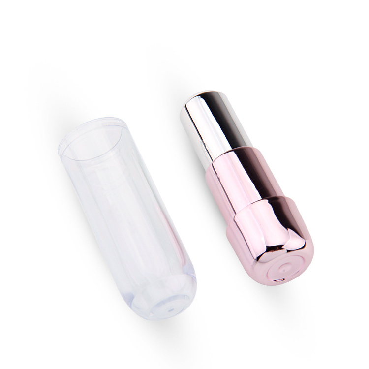 round empty case and tube plastic packaging pink empty lipstick tube