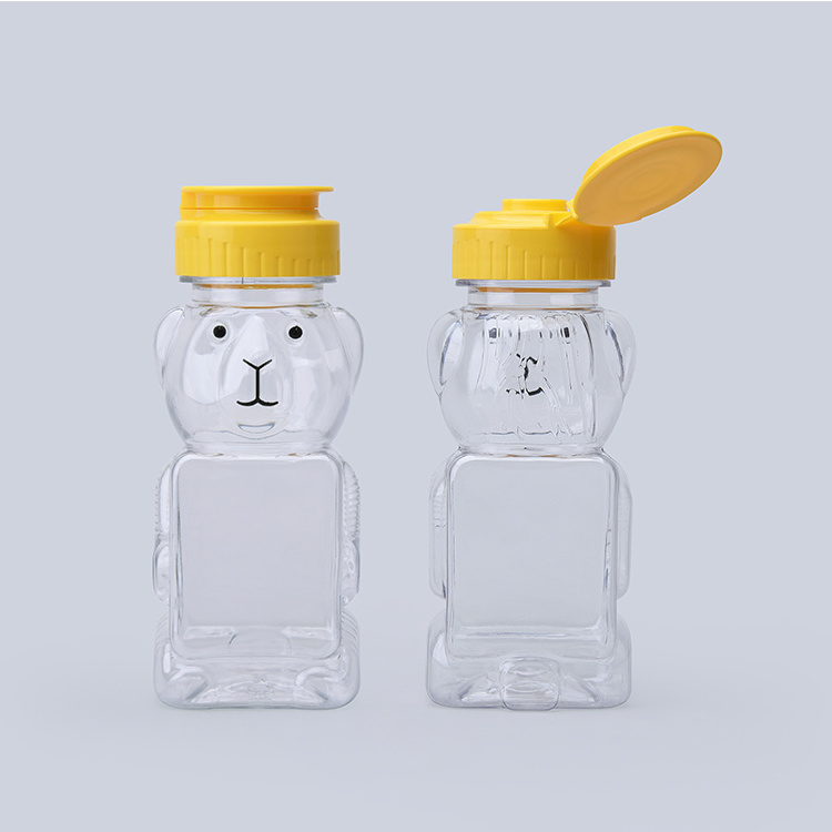 New design food grade cute bear water bottle,syrup plastic pet squeeze bear bottle