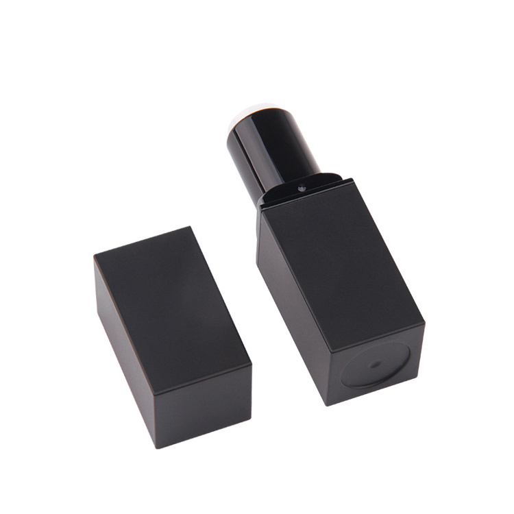 matte lipstick bulk customized lipstick empty tube,black cosmetic packaging eco friendly square custom plastic lipstick tube