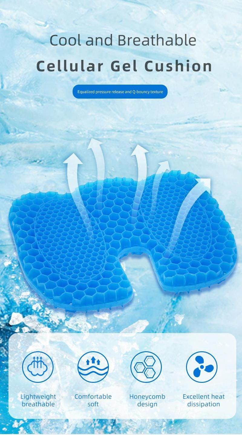 Square Cooling Egg Seat Cushion Car Honeycomb Gel Seat Cushion Customize Color Silicone Gel Seat Cushion