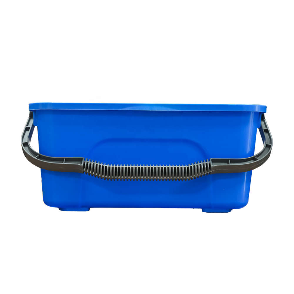 Eco-friendly Wholesale 3 Gallon 12L Heavy Duty Plastic Cleaning Bucket Square Flat Pail for Window Cleaning Gear Flat Mops