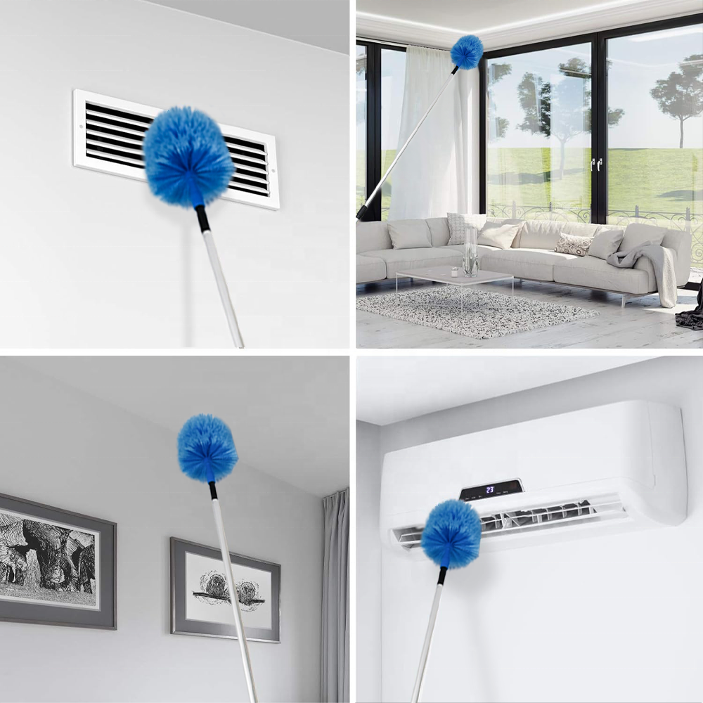 High Quality Recycle Cobweb Broom Duster head Ceiling Cleaning Brush with Extendable Pole for Outdoor & Indoor Web Cleaning