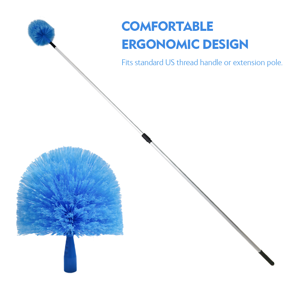 High Quality Recycle Cobweb Broom Duster head Ceiling Cleaning Brush with Extendable Pole for Outdoor & Indoor Web Cleaning