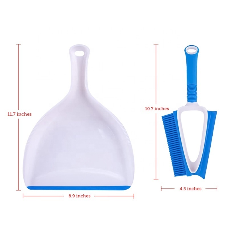 Desktop Brush Set Pet Hair Remover Home Cleaning TPR Brush Silicone Window Scraper Mini Broom And Dustpan Set