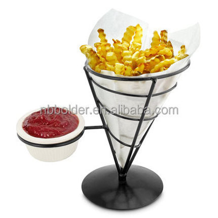 French Fry Stand Cone Basket Holder for Fries Fish and Chips and Appetizers