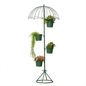 Wholesale modern free standing floor umbrella metal planter with stand with KD design