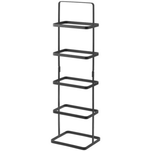 Modern nordic black metal iron 5 tiers shoe rack for entryway closet storage display