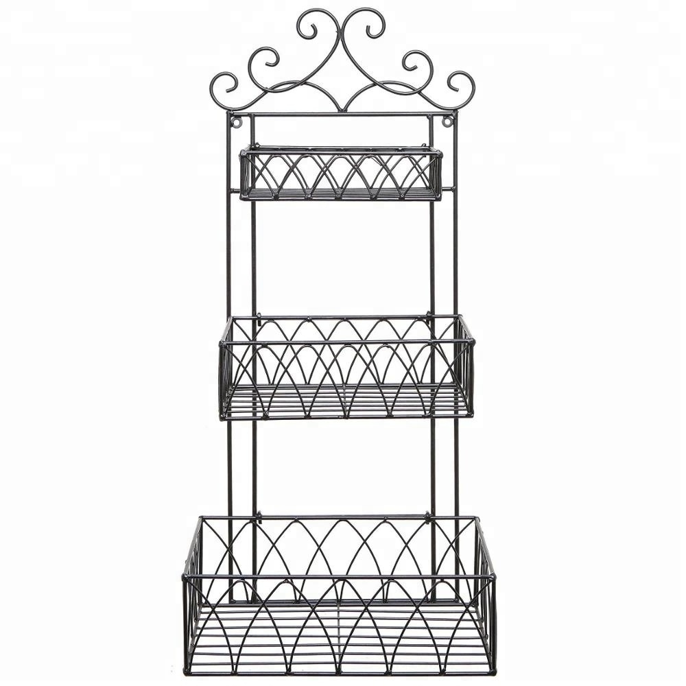 Wall hanging bathroom 3 tiers metal wire shower caddy with KD design