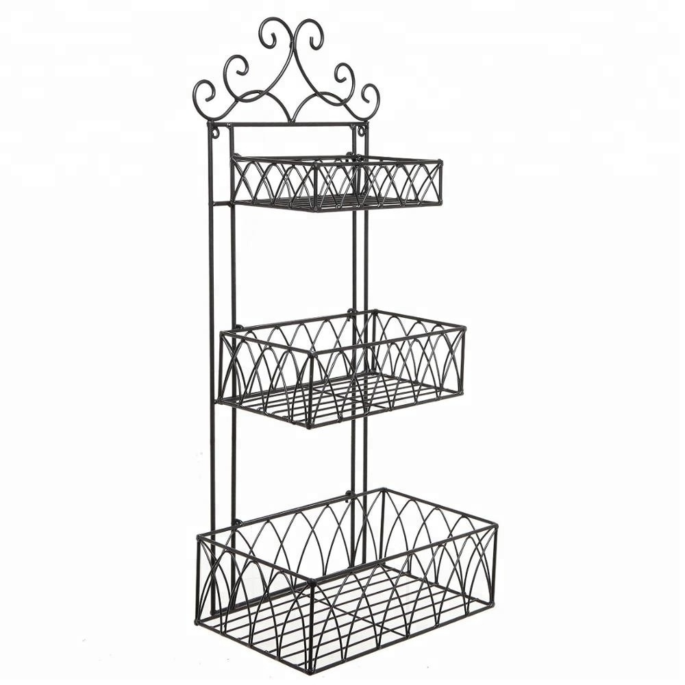 Wall hanging bathroom 3 tiers metal wire shower caddy with KD design