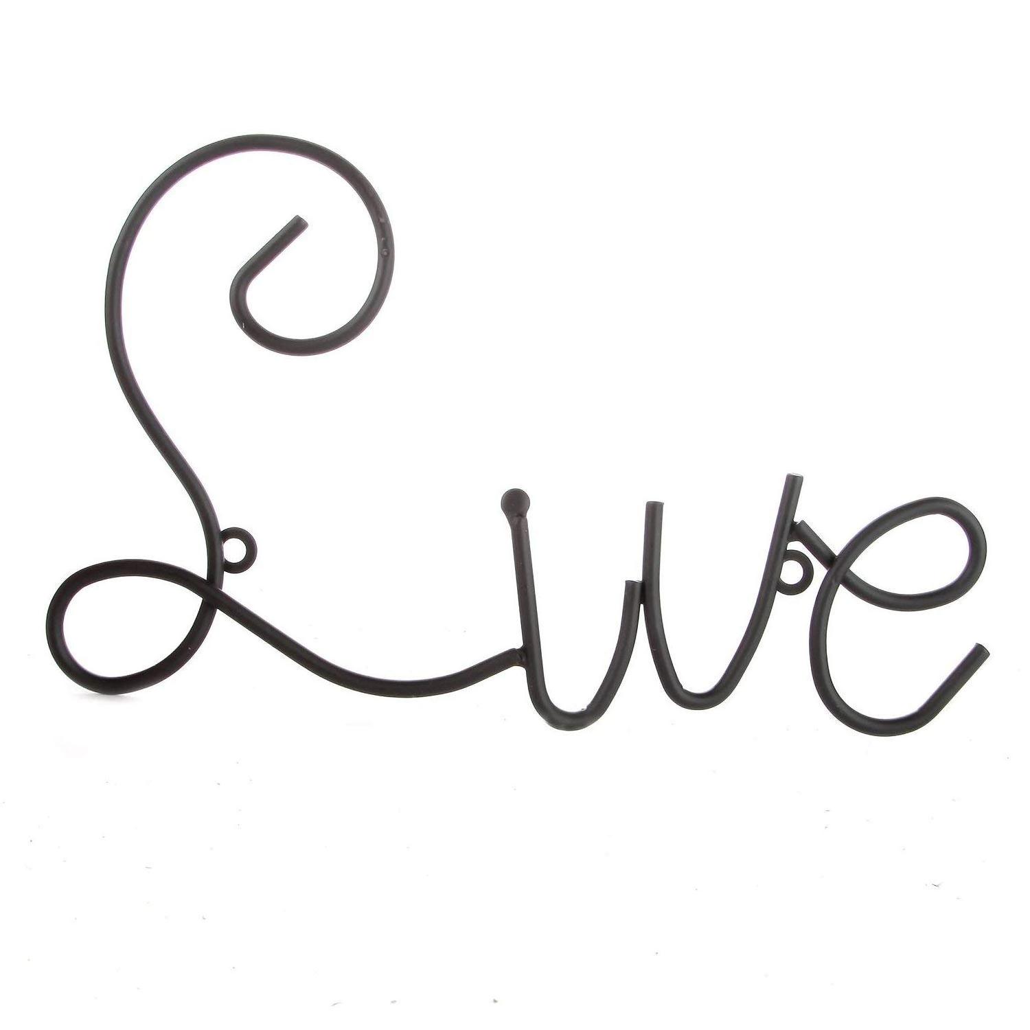 Live Love Laugh Set 3 Wall Mount Metal Wire Wall Word Sculpture Wall Decor