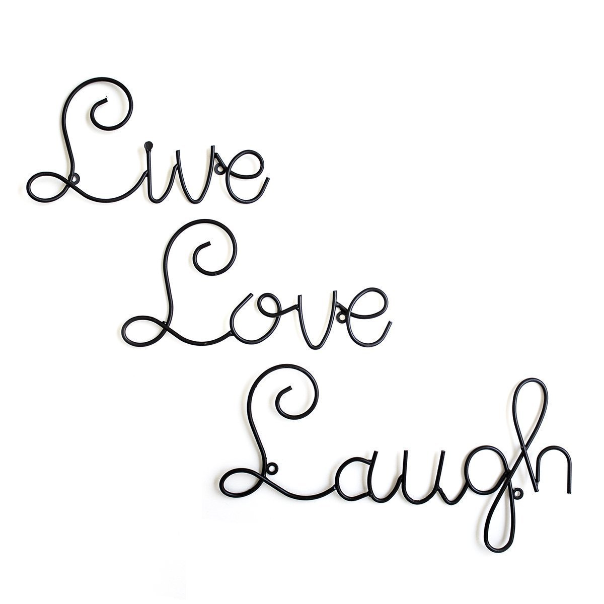 Live Love Laugh Set 3 Wall Mount Metal Wire Wall Word Sculpture Wall Decor