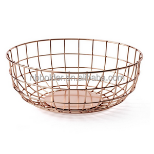 China supplier painting copper metal wire fruit bowl storage basket holder for home decoration craft