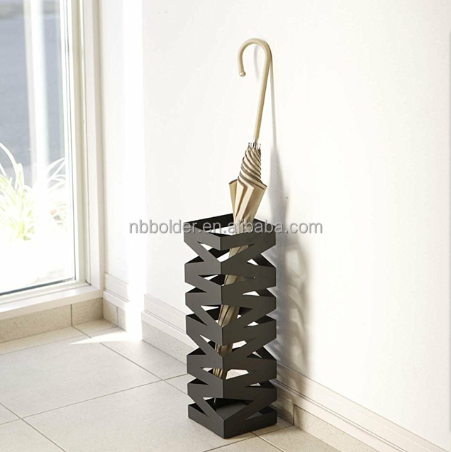 Modern High Quality Free Standing Black Metal Umbrella Stand For Sales