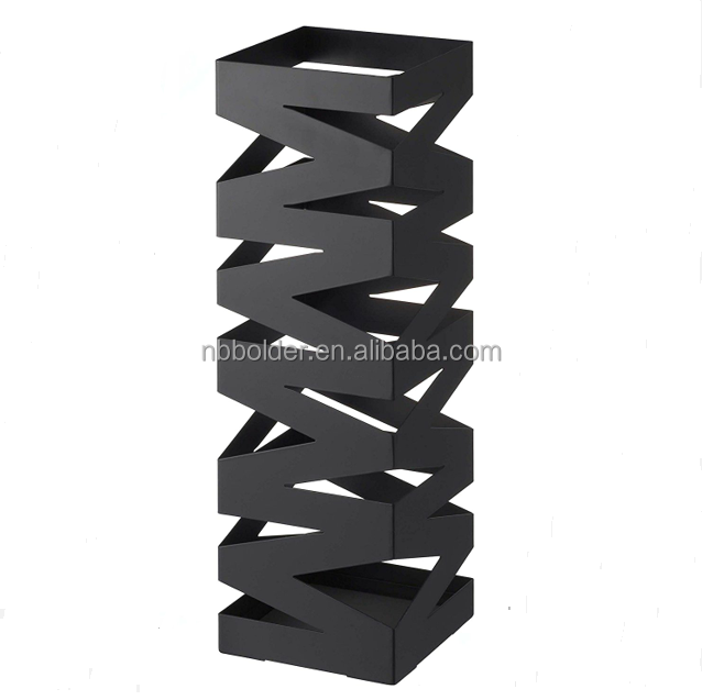 Modern High Quality Free Standing Black Metal Umbrella Stand For Sales