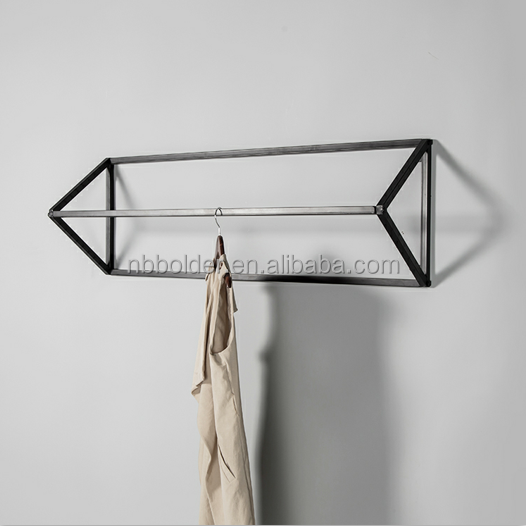 China wholesale living room furniture wall mounted garment clothes hanger rack bedside shelf