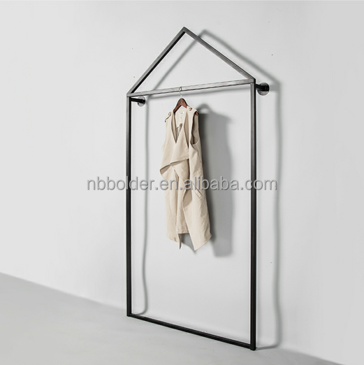 China wholesale living room furniture wall mounted garment clothes hanger rack bedside shelf