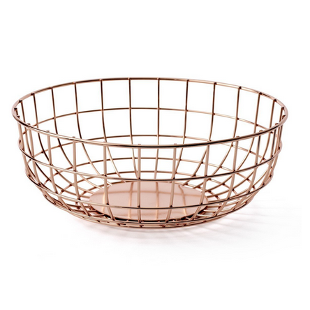 China supplier painting copper metal wire fruit bowl storage basket holder for home decoration craft