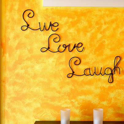 Live Love Laugh Set 3 Wall Mount Metal Wire Wall Word Sculpture Wall Decor