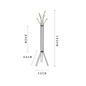 Free Standing Hall Tree Metal Coat Rack Display Stand with 2 Tiers and 6 Hooks for Clothes Scarves Purses and Hats