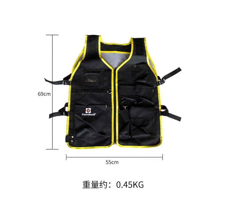 Multi Pockets Mens gear Working Tool Vest Tool Safety Vest Apron For Working Vest