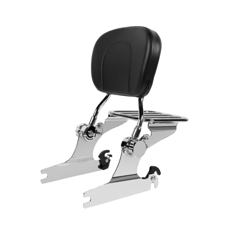 Borske Motorcycle Adjustable Detachable Passenger Backrest Sissy Bar Luggage Rack for 05-UP Harley Softail Deluxe Accessories