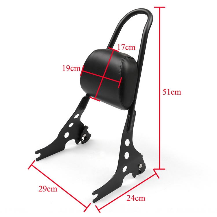 High Quality Detachable Passenger Backrest Sissy Bar Harley Motorcycle Rear Seat Cushion Back for Harley Sportster XL883 1200