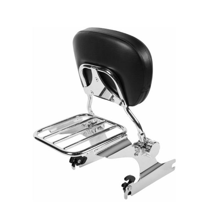 Borske Motorcycle Adjustable Detachable Passenger Backrest Sissy Bar Luggage Rack for 05-UP Harley Softail Deluxe Accessories