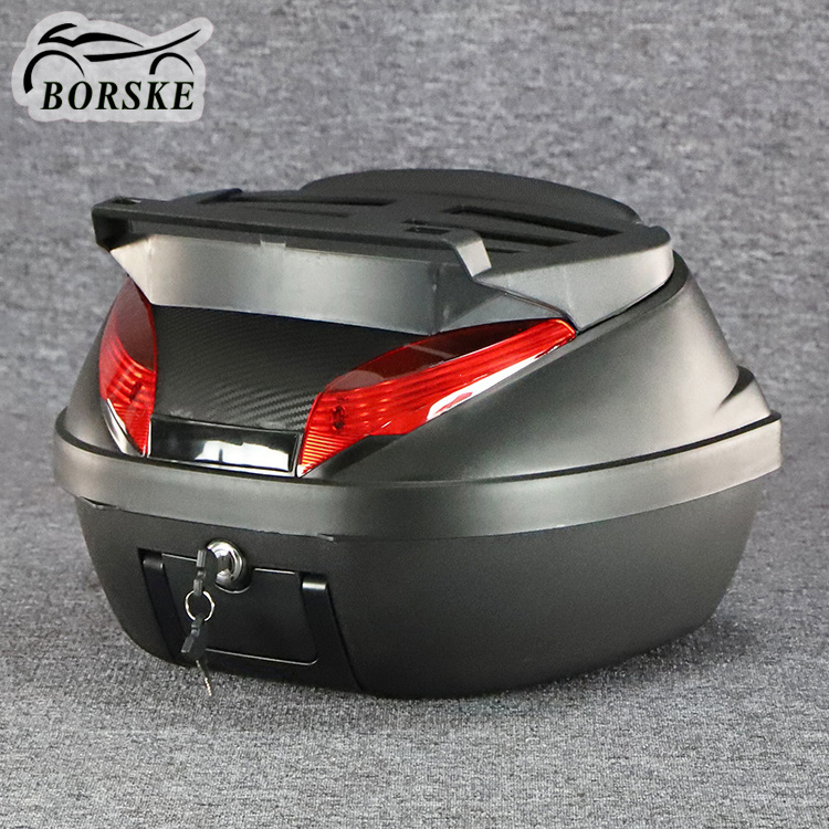 Borske Custom Scooter Luggage Trunk Storage Rear Box Delivery Box Motorbike Top Lock Case PP Plastic Motorcycle Tail Box