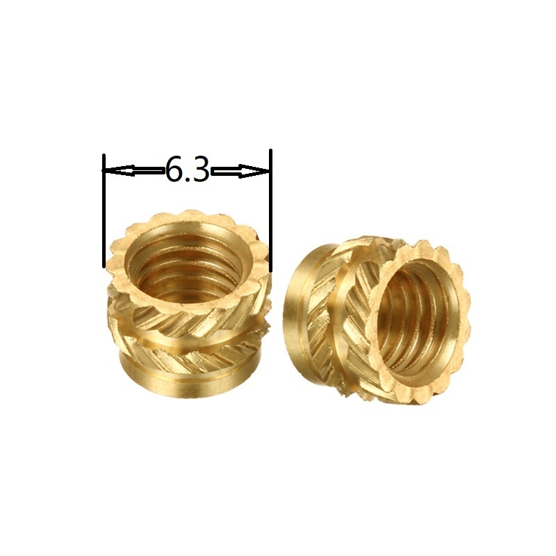 IATF 16949 Factory Thread brass insert CNC nut blind knurled nut m4 m6 m8m10 8mm circular customized CNC brass thread insert nut