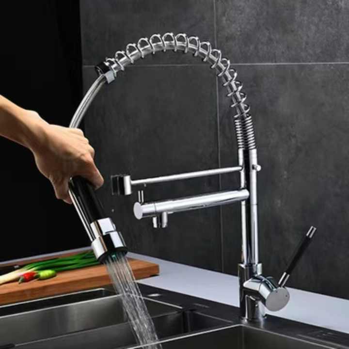 kitchen faucet hot and cold mixer taps pull out kitchen faucet  black with pull down sprayer  Luxury pullout sink taps