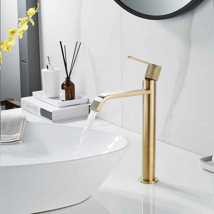 progressive cartridge handle 304 Single Hole Bathroom Chrome Brass bathroom long handle high basin faucet