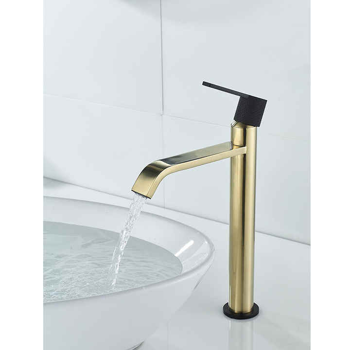 progressive cartridge handle 304 Single Hole Bathroom Chrome Brass bathroom long handle high basin faucet