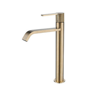 progressive cartridge handle 304 Single Hole Bathroom Chrome Brass bathroom long handle high basin faucet