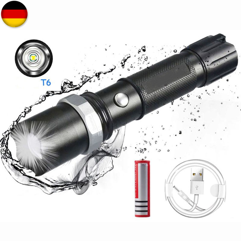 Super bright USB Waterproof Polizei Swat Zoomable 1000 Meter Leuchtweite Led Taschenlampe Flashlight Rechargeable