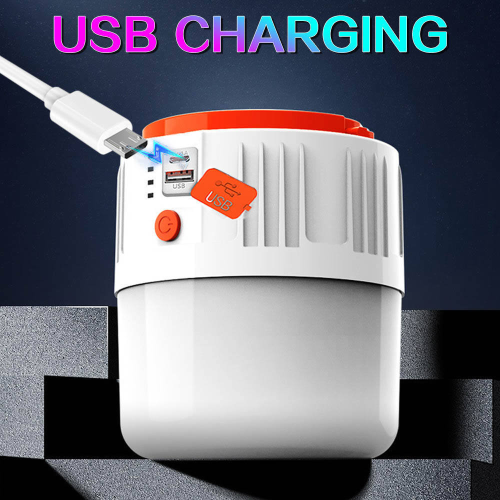 Portable USB Outdoor Night LED Bulb Solar Lantern Tent Lamp Emergency Hanging Solar LED Camping Light Rechargeable waterproof