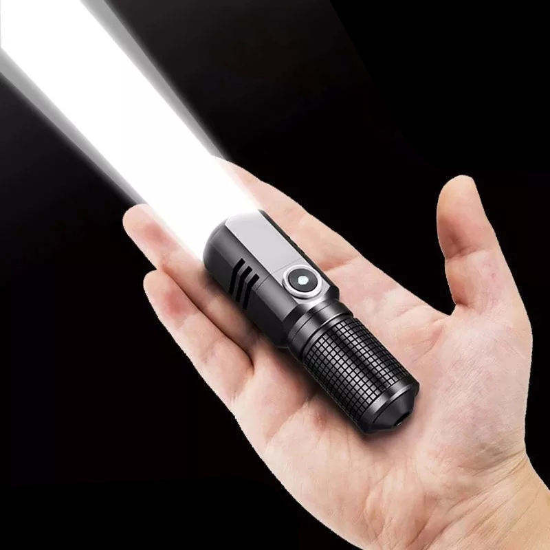 Super Bright Pocket Small LED Flashlight Strong Torch Light linterna waterproof Rechargeable Metal LED EDC Flashlight Mini