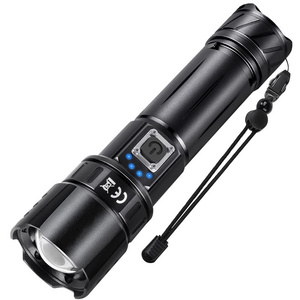 Super Bright Waterproof Zoom Torch Light Linterna Powerful XHP70 USB-C Long Range Tactical LED Flashlight Rechargeable